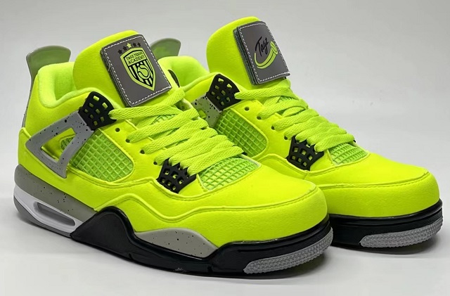 Women Jordan Shoes 4 Grade AAA Green - Click Image to Close